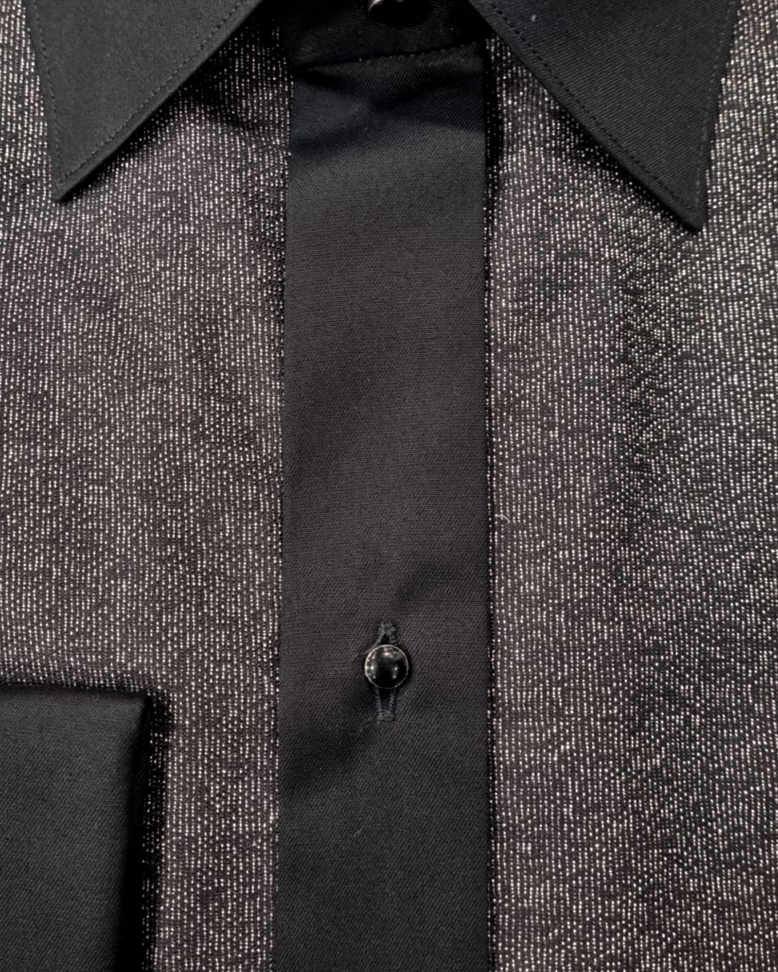 ETON 10001219718 BLACK WITH LUREX SLIM FRENCH CUFF SHIRT