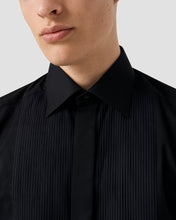 Load image into Gallery viewer, ETON 10001389118 BLACK PLISSE BIB-FRONT FRENCH CUFF EVENING SHIRT