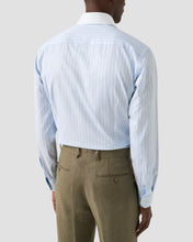 Load image into Gallery viewer, ETON 10001481122 WHITE COLLAR BLUE STRIPE SIGANTURE TWILL SLIM SC SHIRT