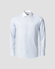 Load image into Gallery viewer, ETON 10001481122 WHITE COLLAR BLUE STRIPE SIGANTURE TWILL SLIM SC SHIRT