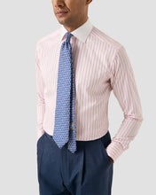 Load image into Gallery viewer, ETON 10001481152 WHITE COLLAR PINK STRIPE SIGNATURE TWILL SLIM SC SHIRT