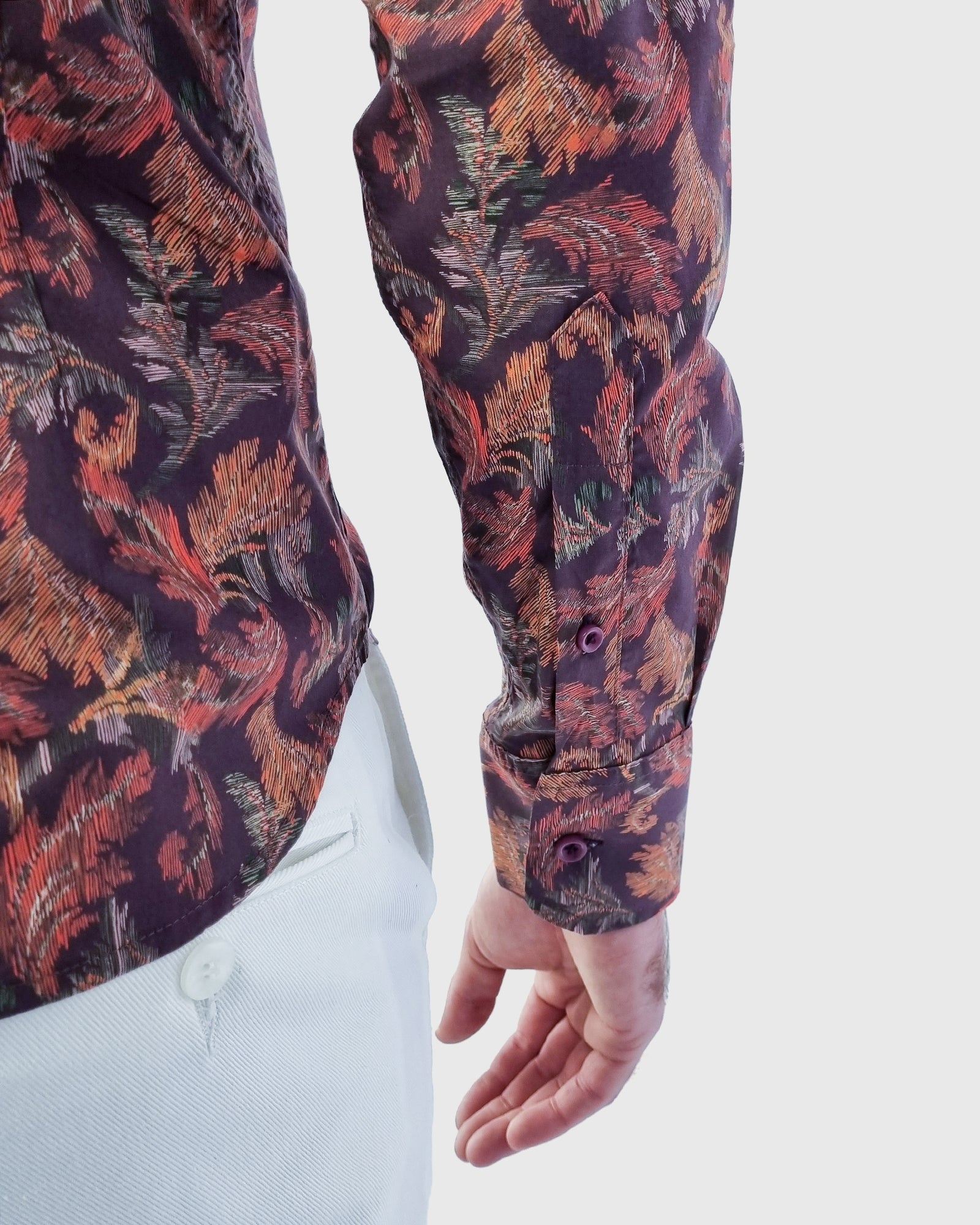 VINCENT & FRANKS W2303632207C WINE LIBERTY PRINT SLIM SC SHIRT