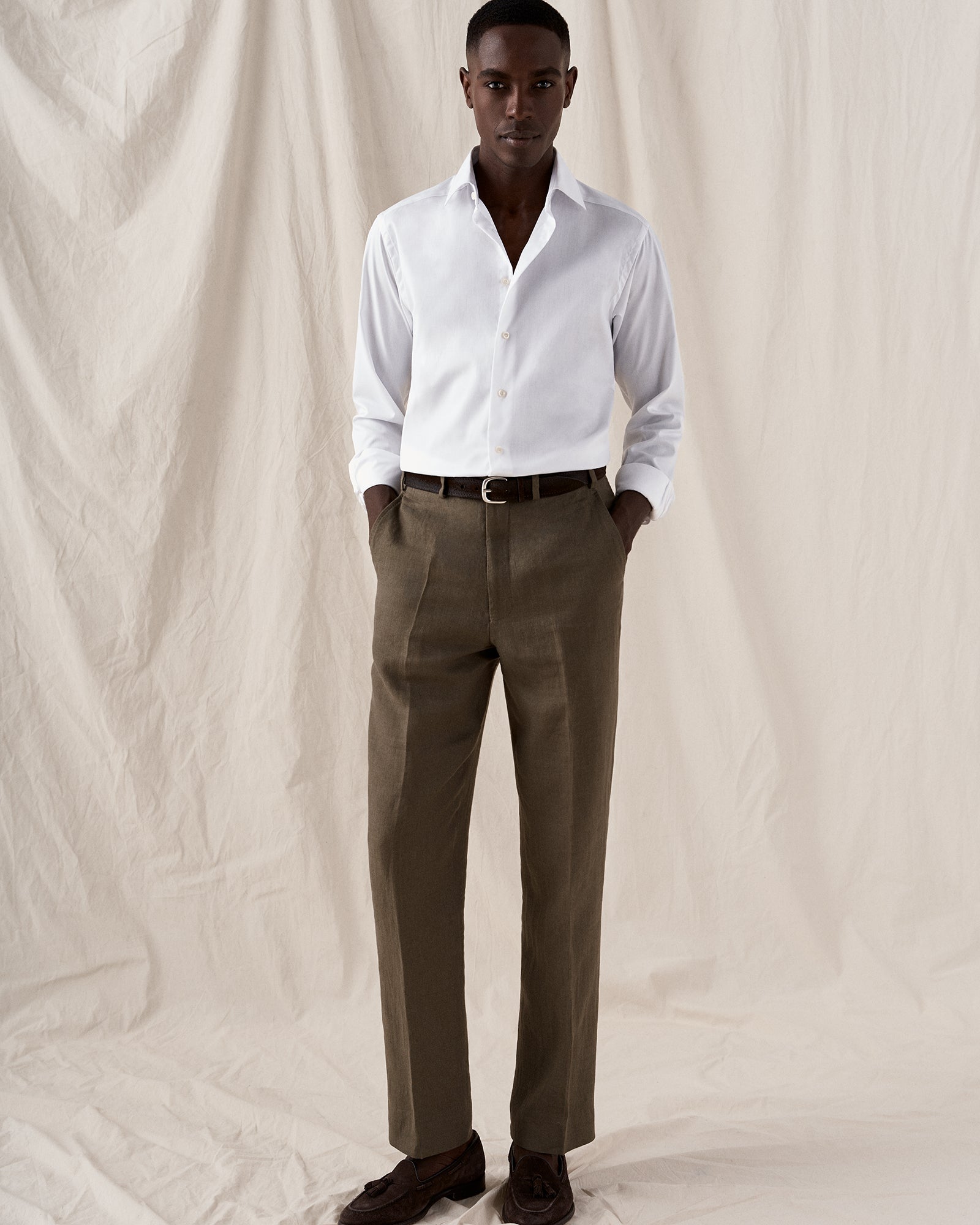 ETON 30007951100 WHITE SIGNATURE TWILL SLIM SINGLE CUFF SHIRT