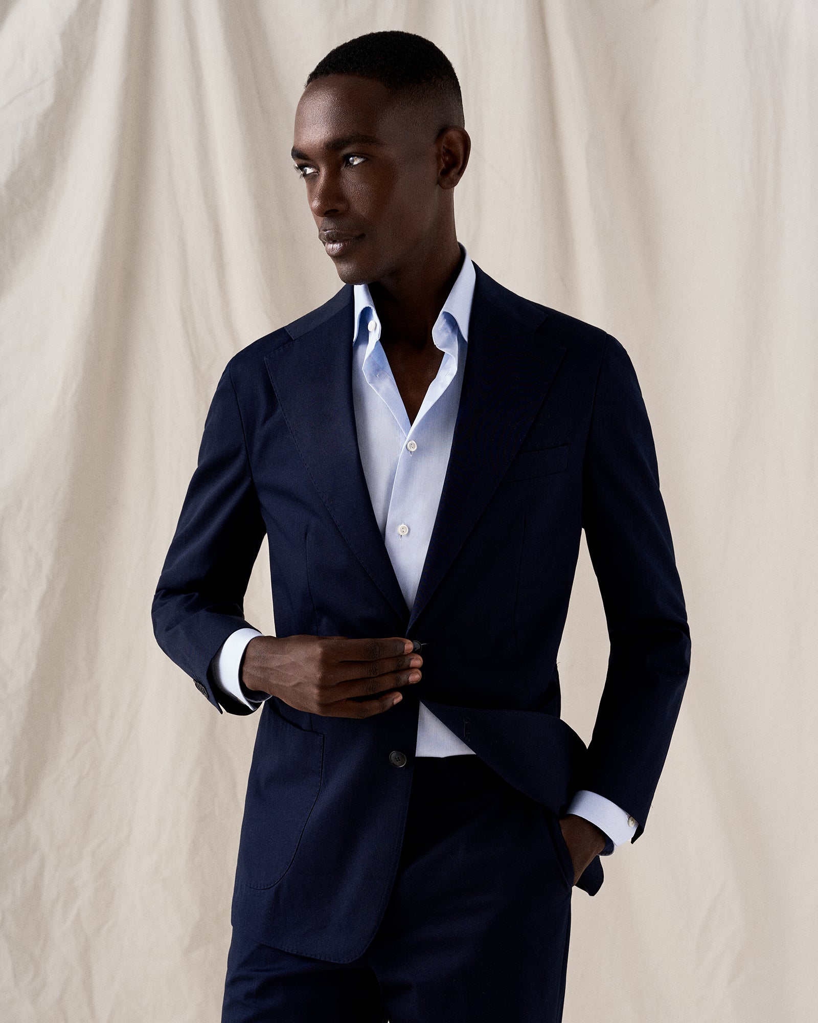 ETON 30007951121 BLUE SIGNATURE TWILL SLIM SINGLE CUFF SHIRT