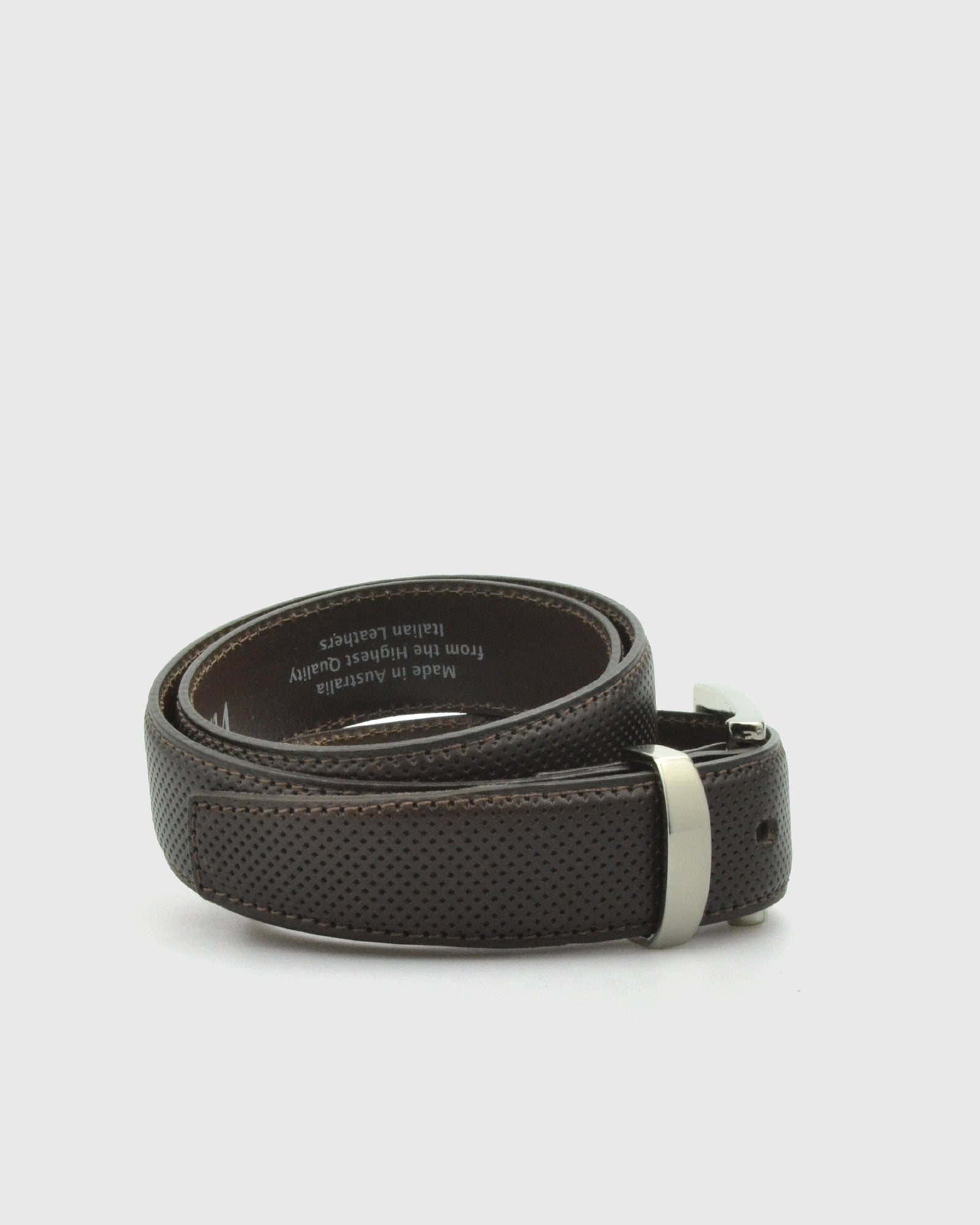 VINCENT& FRANKS 609B ITA DARK BROWN PERFORATED LEATHER BELT