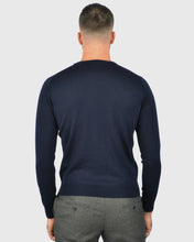 Load image into Gallery viewer, VISCONTI W23C NAVY WOOL CREW NECK SWEATER