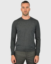 Load image into Gallery viewer, VISCONTI W23C CHARCOAL WOOL CREW NECK SWEATER