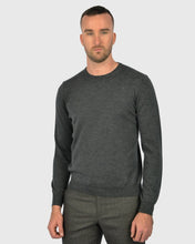 Load image into Gallery viewer, VISCONTI W23C CHARCOAL WOOL CREW NECK SWEATER