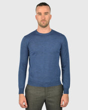 Load image into Gallery viewer, VISCONTI W23C AVIATOR-BLUE WOOL CREW NECK SWEATER