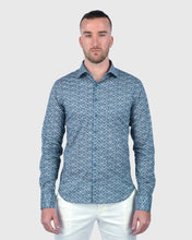 Load image into Gallery viewer, VINCENT & FRANKS W2303632224A BLUE LIBERTY PRINT SLIM SC SHIRT