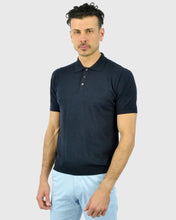 Load image into Gallery viewer, TOMBOLINI WM3SZMFL-TB SS BLK NAVY KNITTED POLO