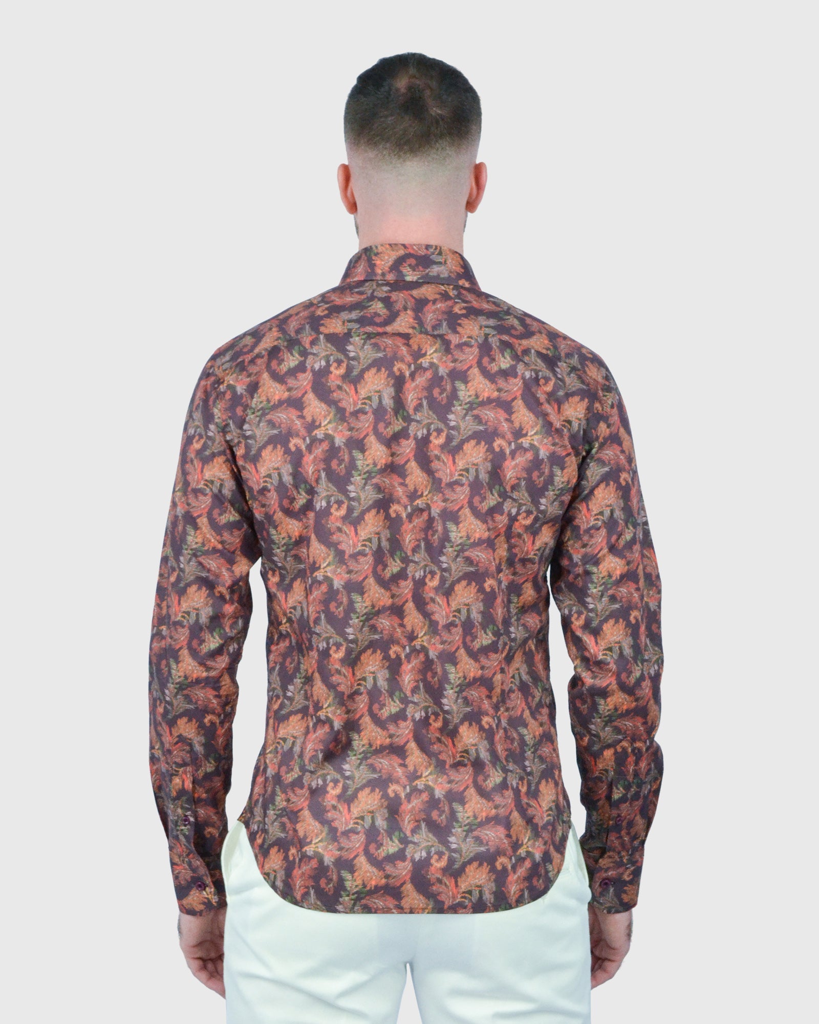 VINCENT & FRANKS W2303632207C WINE LIBERTY PRINT SLIM SC SHIRT