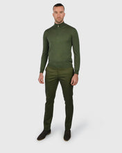 Load image into Gallery viewer, VISCONTI W23Z OLIVE-GREEN WOOL QUARTER ZIP SWEATER