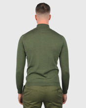 Load image into Gallery viewer, VISCONTI W23Z OLIVE-GREEN WOOL QUARTER ZIP SWEATER