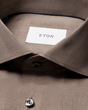 Load image into Gallery viewer, ETON BROWN FLANNEL SLIM SINGLE CUFF SHIRT 1000139633840