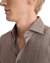 Load image into Gallery viewer, ETON BROWN FLANNEL SLIM SINGLE CUFF SHIRT 1000139633840