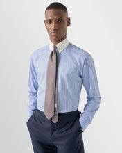 Load image into Gallery viewer, ETON WHITE PIN COLLAR BLUE STRIPE TWILL SLIM SC SHIRT 1000154122545
