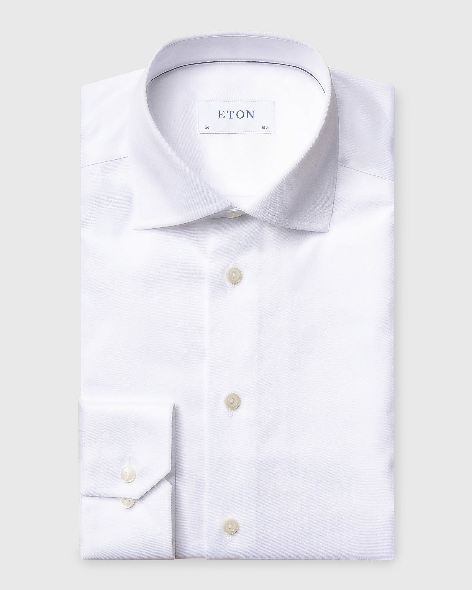 ETON 10001234200 WHITE SIGNATURE TWILL SINGLE CUFF SHIRT