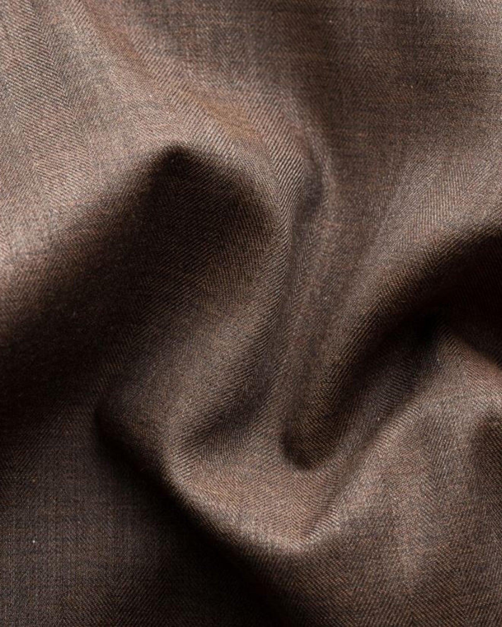 ETON 10001277538 BROWN FLANEL SLIM SINGLE CUFF SHIRT