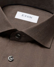 Load image into Gallery viewer, ETON 10001277538 BROWN FLANEL SLIM SINGLE CUFF SHIRT
