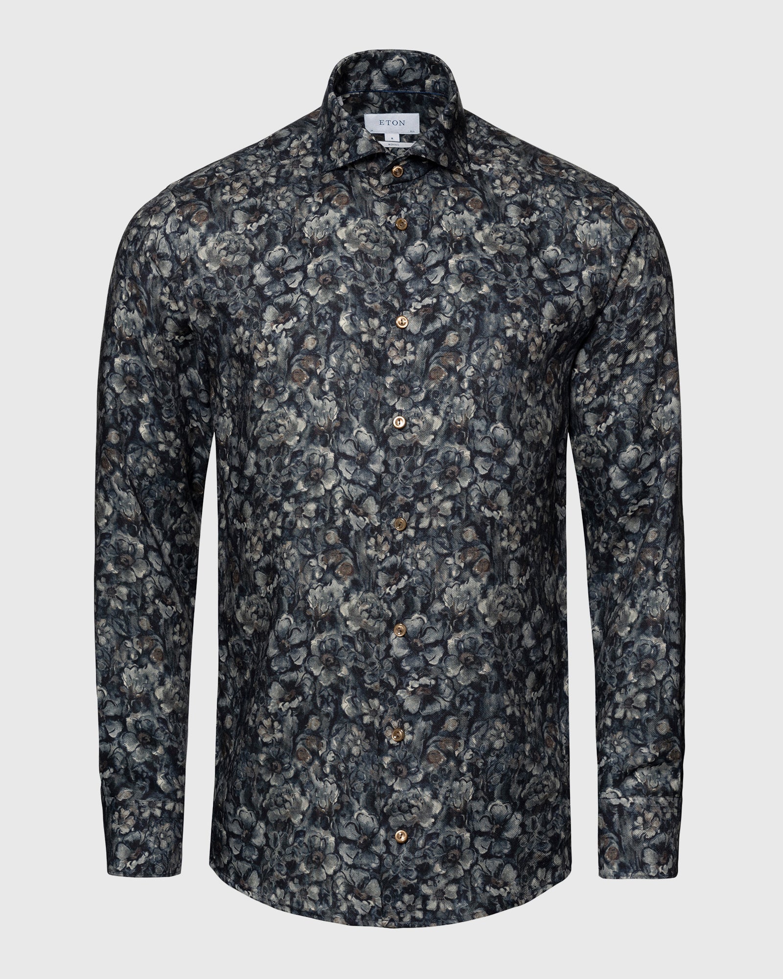 ETON 100010284 BLUE FLORAL SLIM SC SHIRT