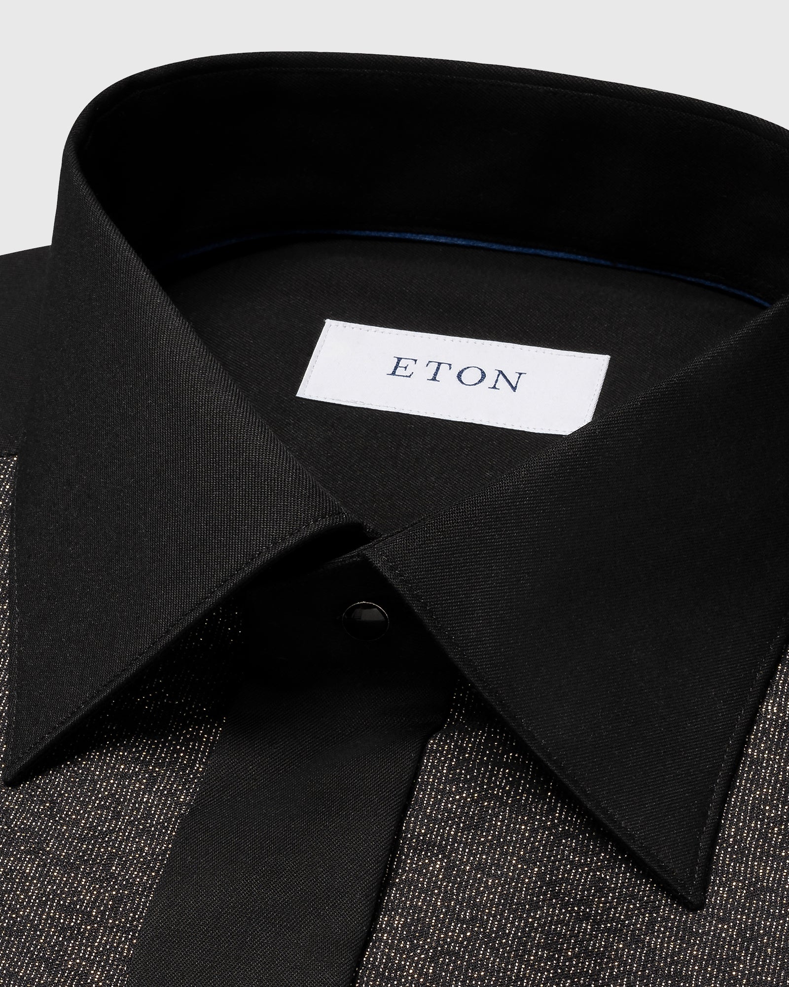ETON 10001219718 BLACK WITH LUREX SLIM FRENCH CUFF SHIRT