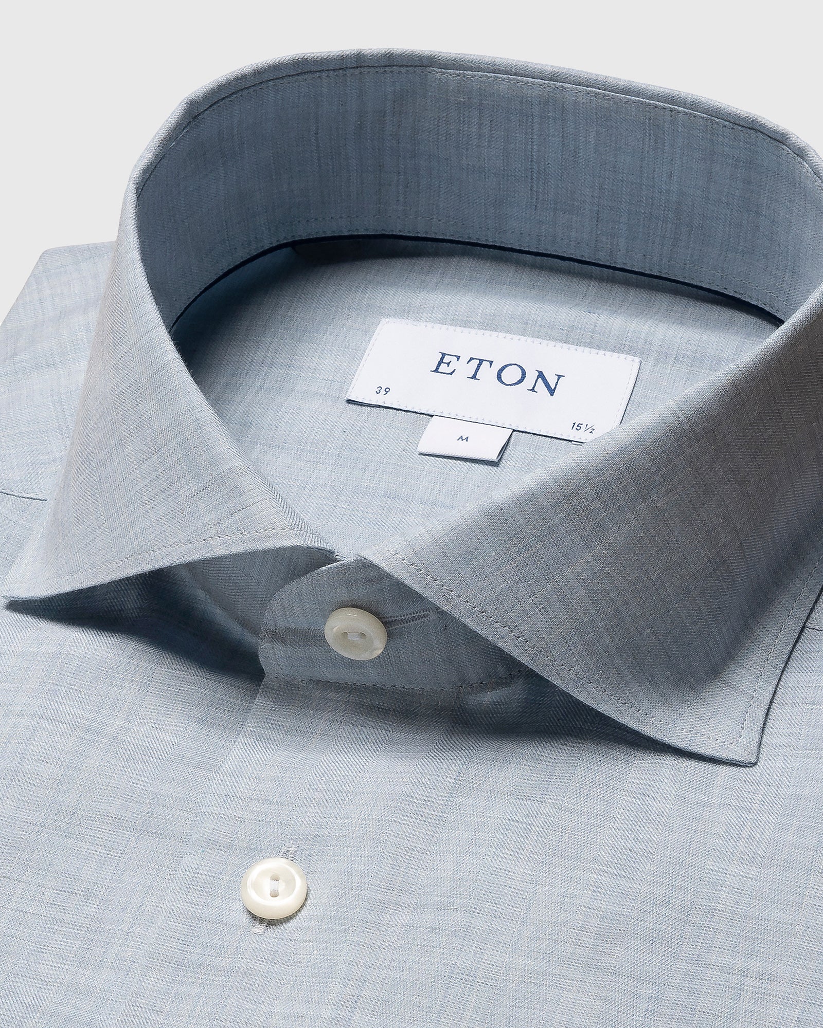ETON 100010300 L-BLUE FLANNEL SLIM SC SHIRT