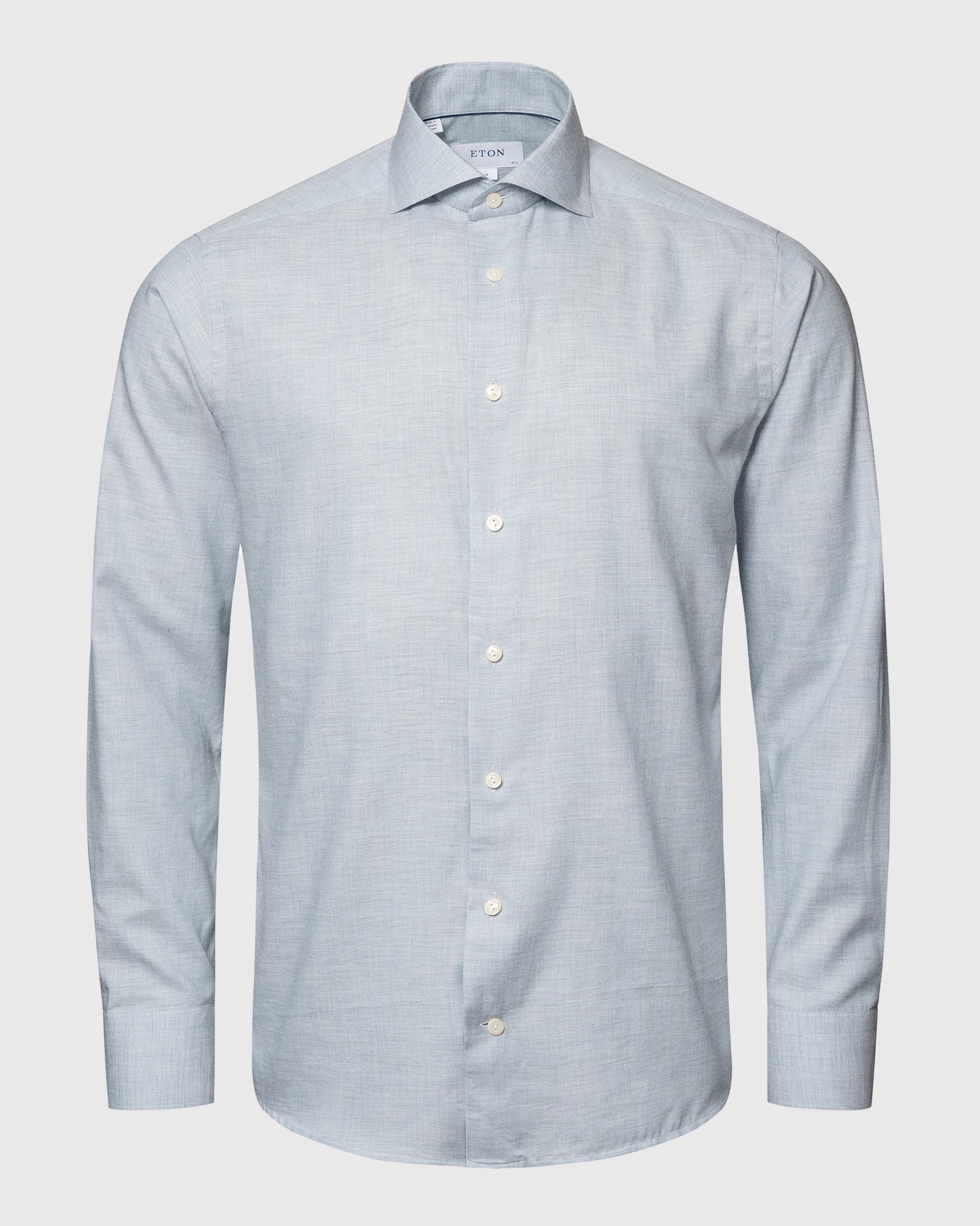 ETON 100010300 L-BLUE FLANNEL SLIM SC SHIRT