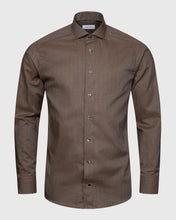 Load image into Gallery viewer, ETON 10001277538 BROWN FLANEL SLIM SINGLE CUFF SHIRT