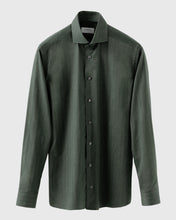 Load image into Gallery viewer, ETON 10001277568 GREEN HERRINGBONE SLIM SINGLE CUFF SHIRT