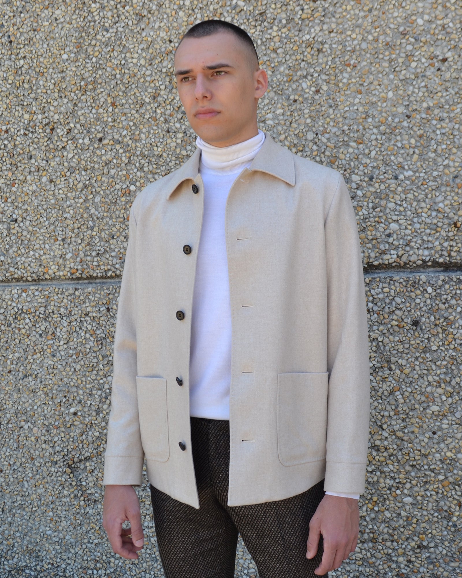 FANCKINO SARTORIA FSS24-915 FLANNEL SAND CHORE JACKET