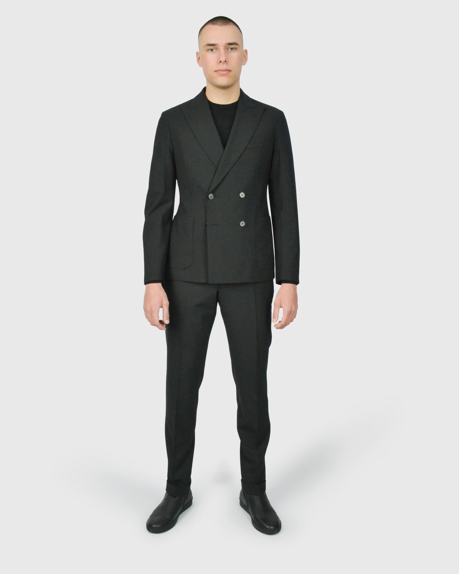 FRANCKINO SARTORIA FSS24 PL 4BDB-JOGGER 2PSU BLACK NEAPOLITAN SUIT