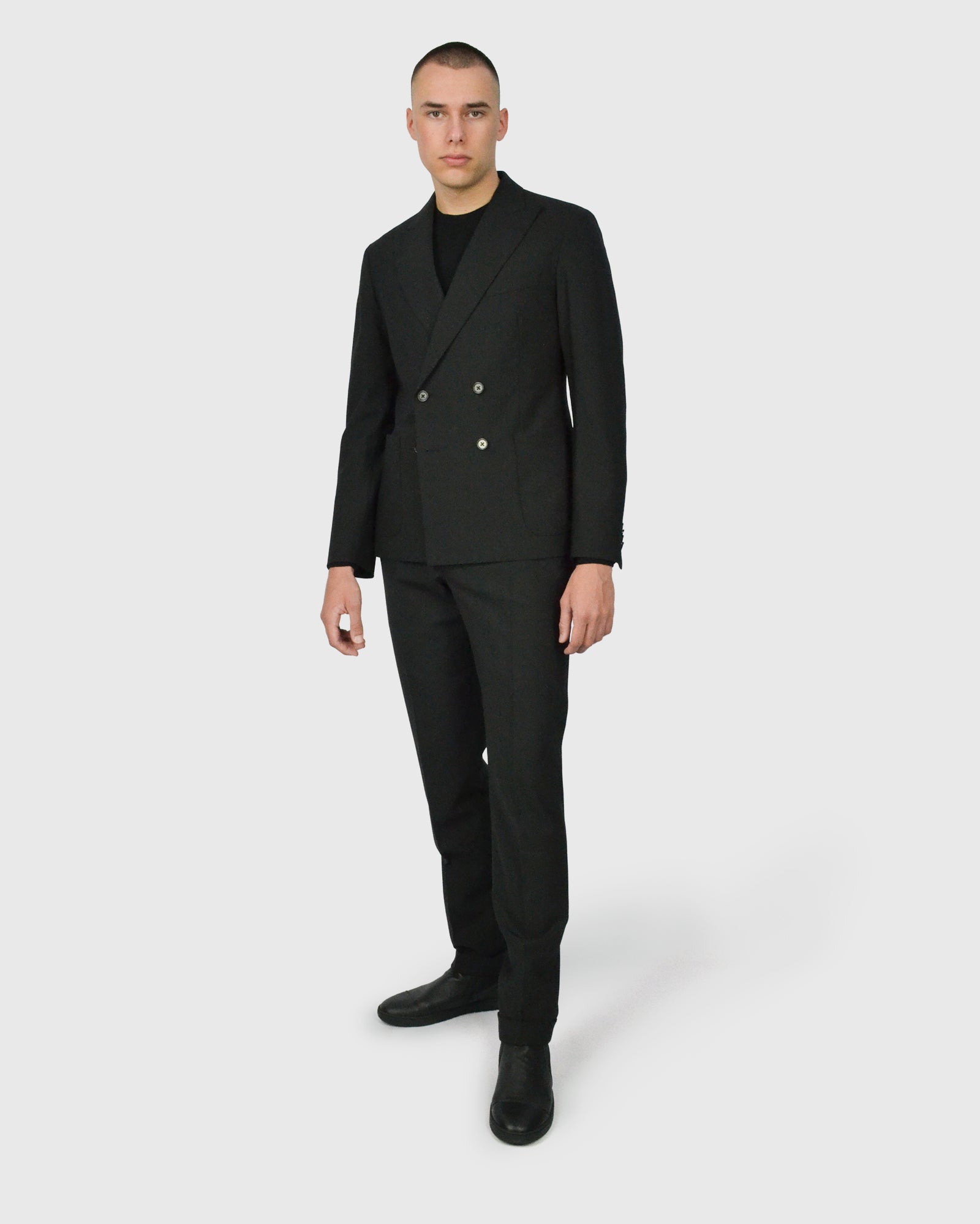 FRANCKINO SARTORIA FSS24 PL 4BDB-JOGGER 2PSU BLACK NEAPOLITAN SUIT