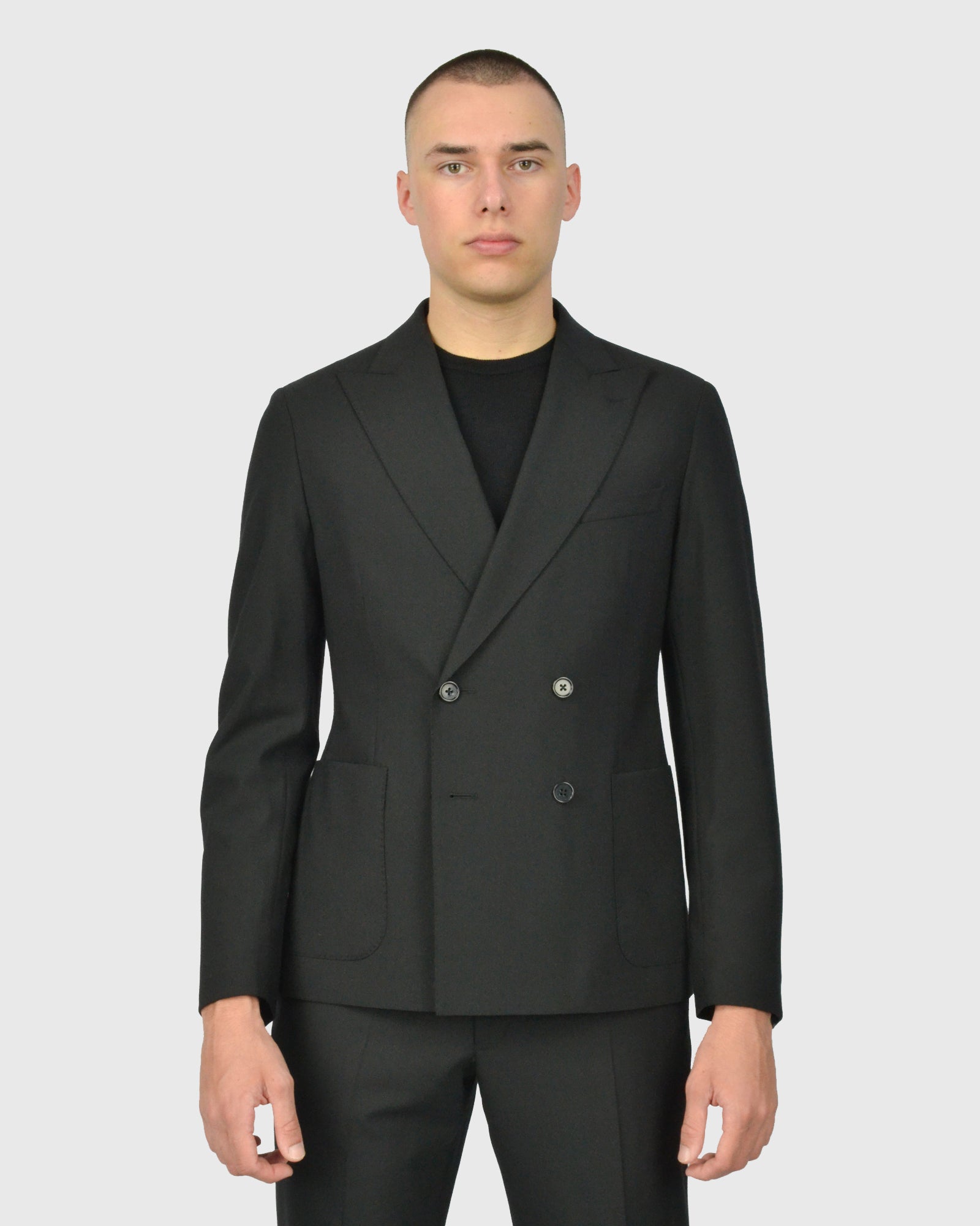 FRANCKINO SARTORIA FSS24 PL 4BDB-JOGGER 2PSU BLACK NEAPOLITAN SUIT
