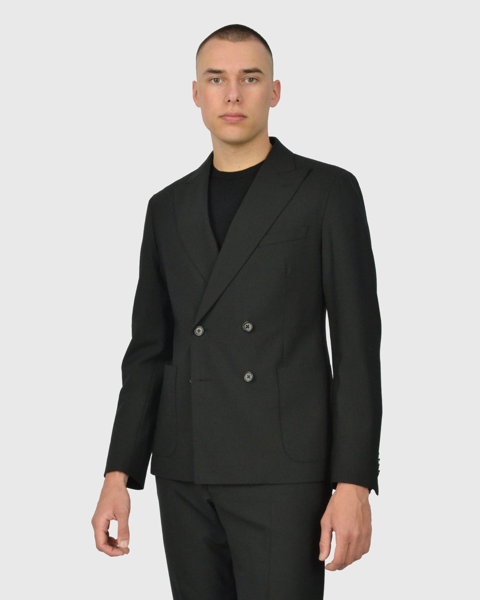FRANCKINO SARTORIA FSS24 PL 4BDB-JOGGER 2PSU BLACK NEAPOLITAN SUIT