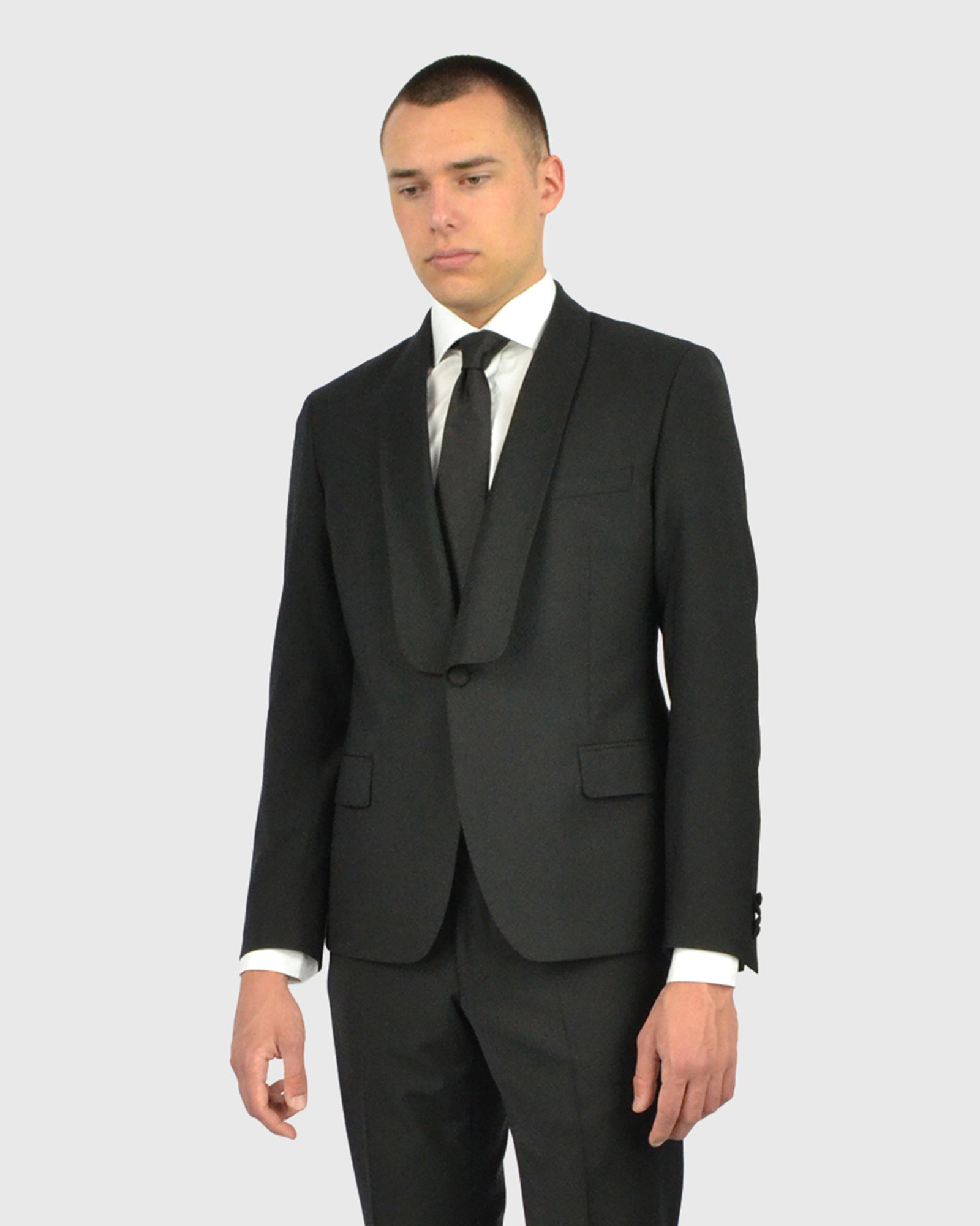 FRANCKINO SARTORIA FSS24 PL.1B 2PSU BLACK NEAPOLITAN TUXEDO