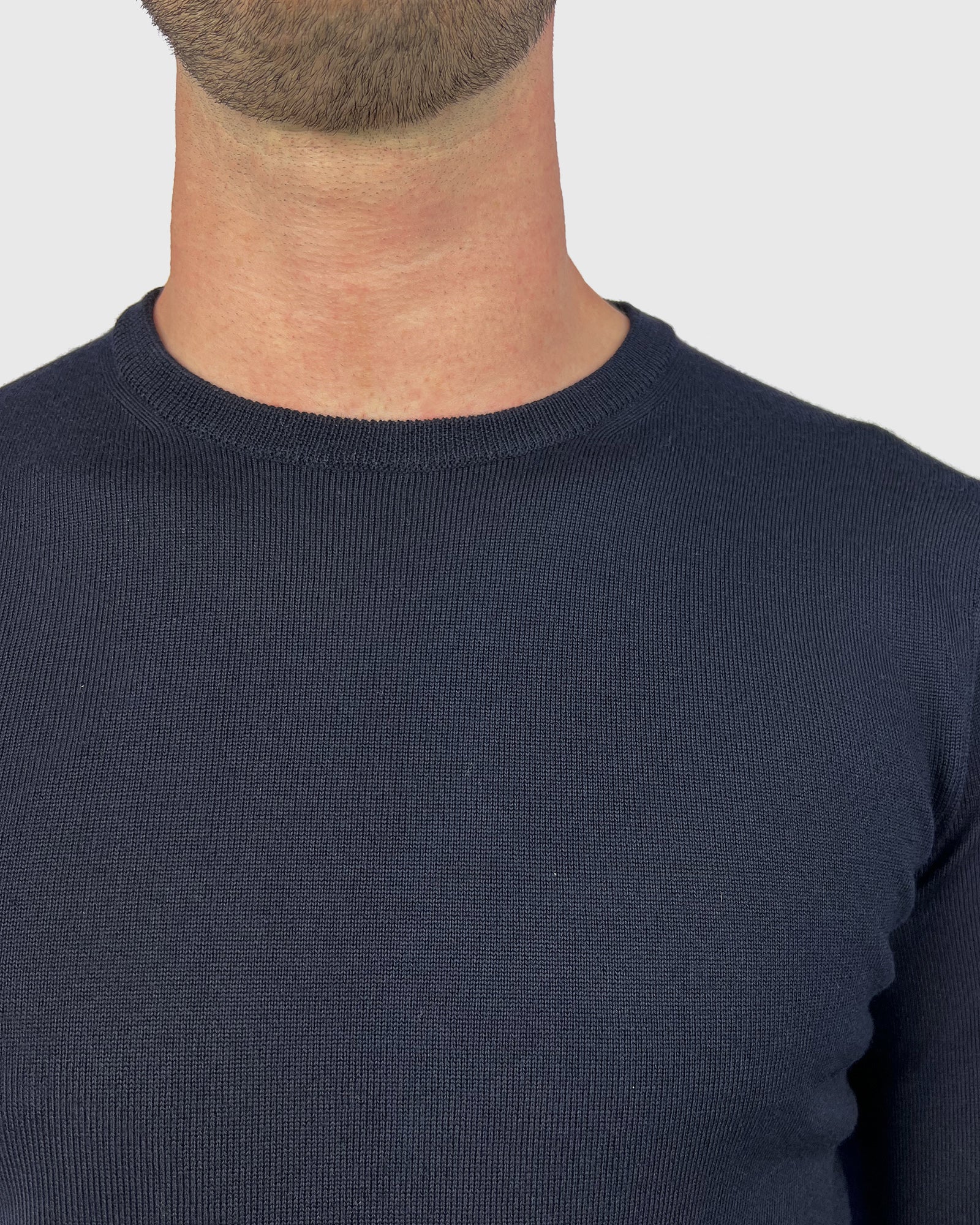 VISCONTI W23C NAVY WOOL CREW NECK SWEATER