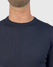 Load image into Gallery viewer, VISCONTI W23C NAVY WOOL CREW NECK SWEATER