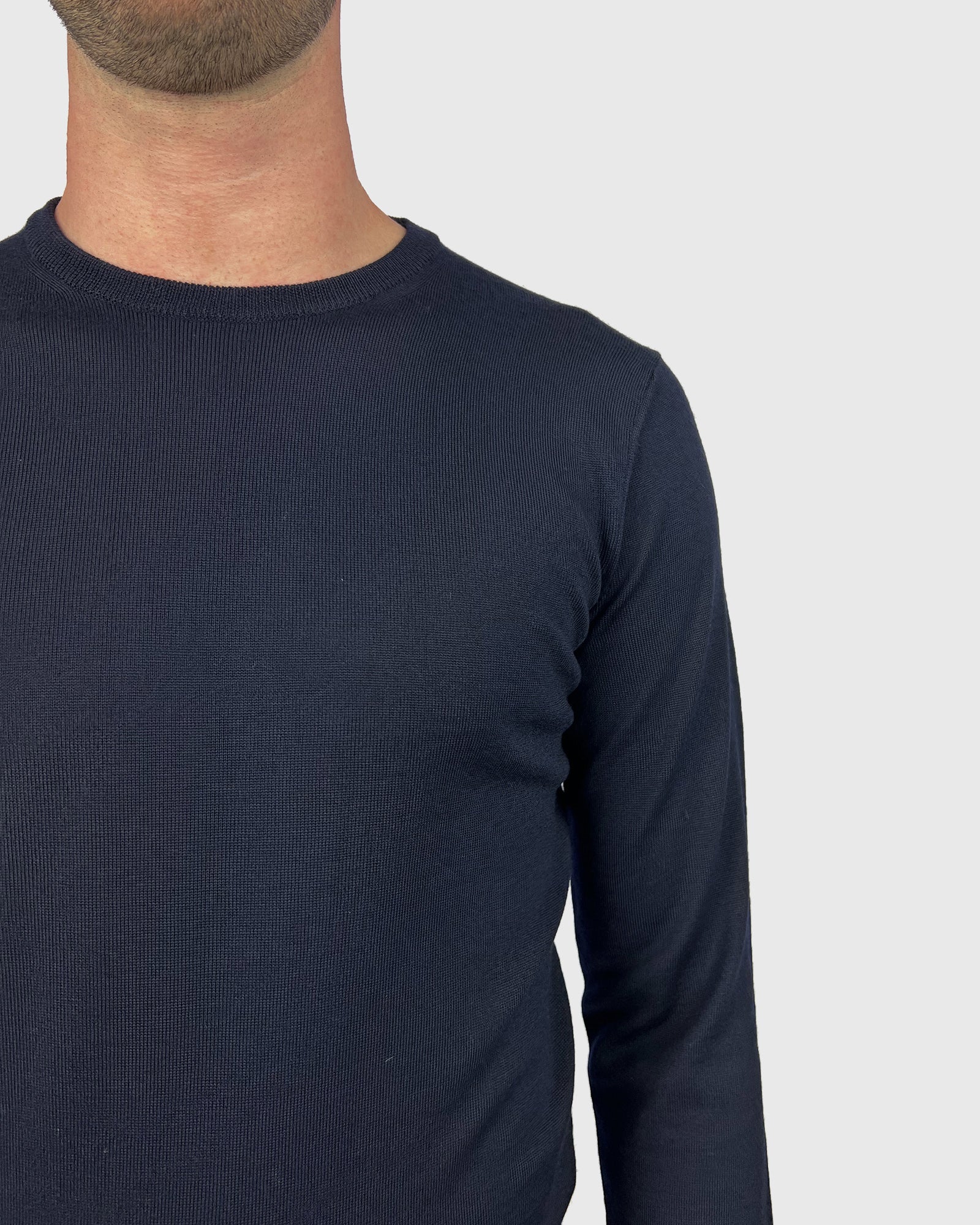 VISCONTI W23C NAVY WOOL CREW NECK SWEATER