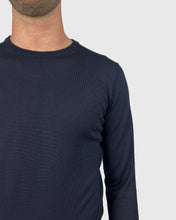 Load image into Gallery viewer, VISCONTI W23C NAVY WOOL CREW NECK SWEATER