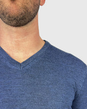 Load image into Gallery viewer, VISCONTI W23V AVIATOR-BLUE WOOL V-NECK SWEATER