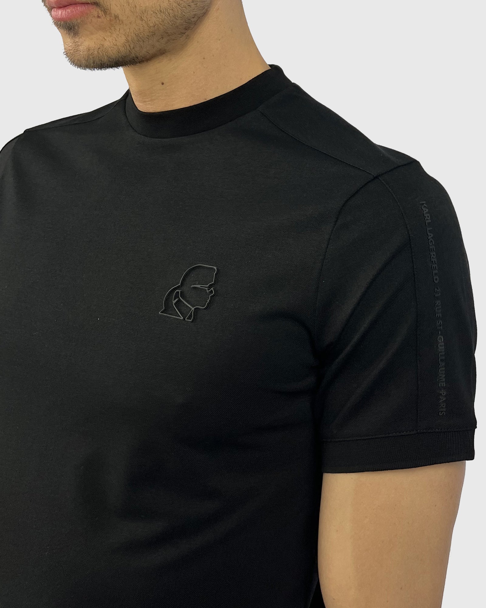 KARL LAGERFELD 755030 SS BLACK CREW T-SHIRT