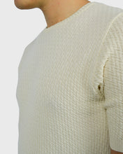 Load image into Gallery viewer, VINCENT & FRANKS S24VF2-SC CREAM SS ZIG-ZAG KNITTED CREW