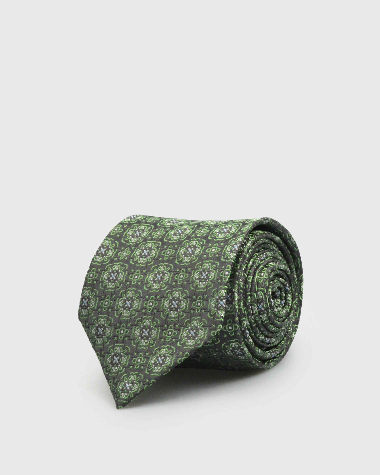 FRANCKINO SARTORIA SS22FS-13 UNTIPPED 3F GREEN SILK TIE