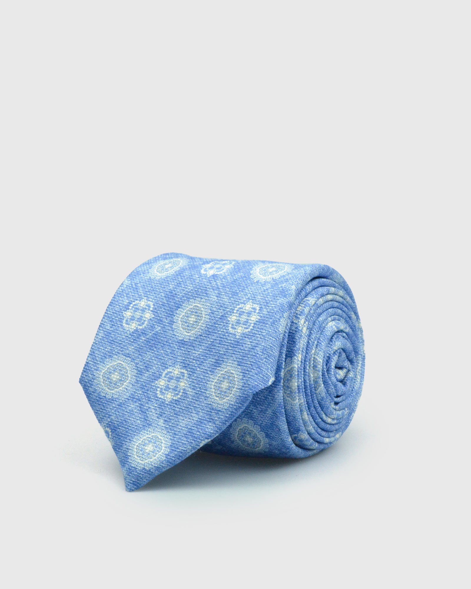 FRANCKINO SARTORIA SS22FS-15 TIPPED 3F BLUE SILK TIE