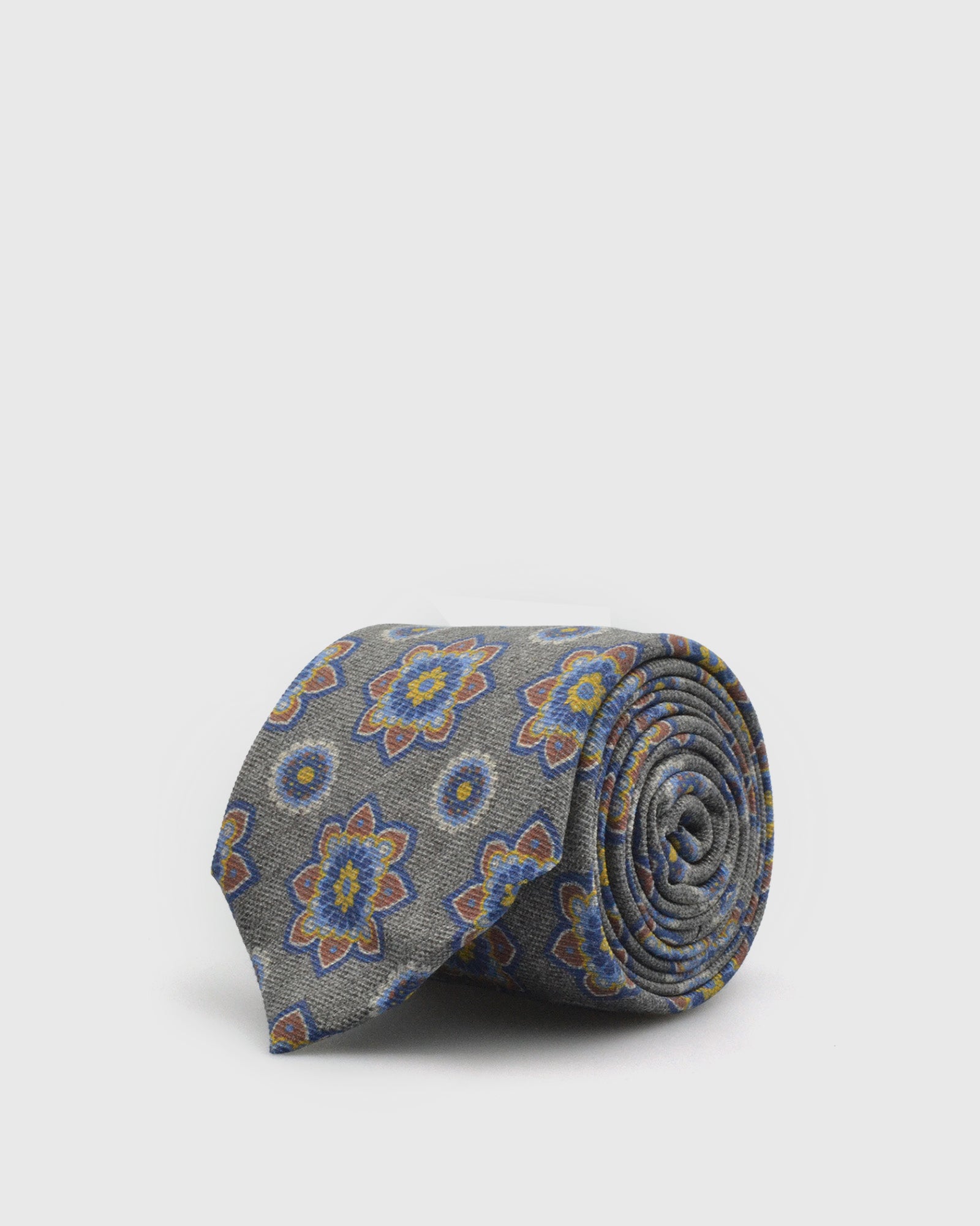 FRANCKINO SARTORIA SS22FS-17 TIPPED 3F GREY SILK TIE