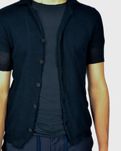 Load image into Gallery viewer, VINCENT & FRANKS SS24-1 SS/SLUB NAVY KNITTED CARDIGAN