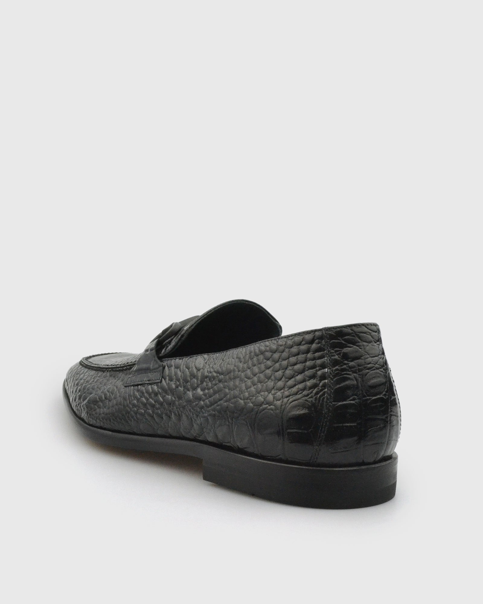VINCENT & FRANKS W24CROC BLACK CROCODILE LOAFER