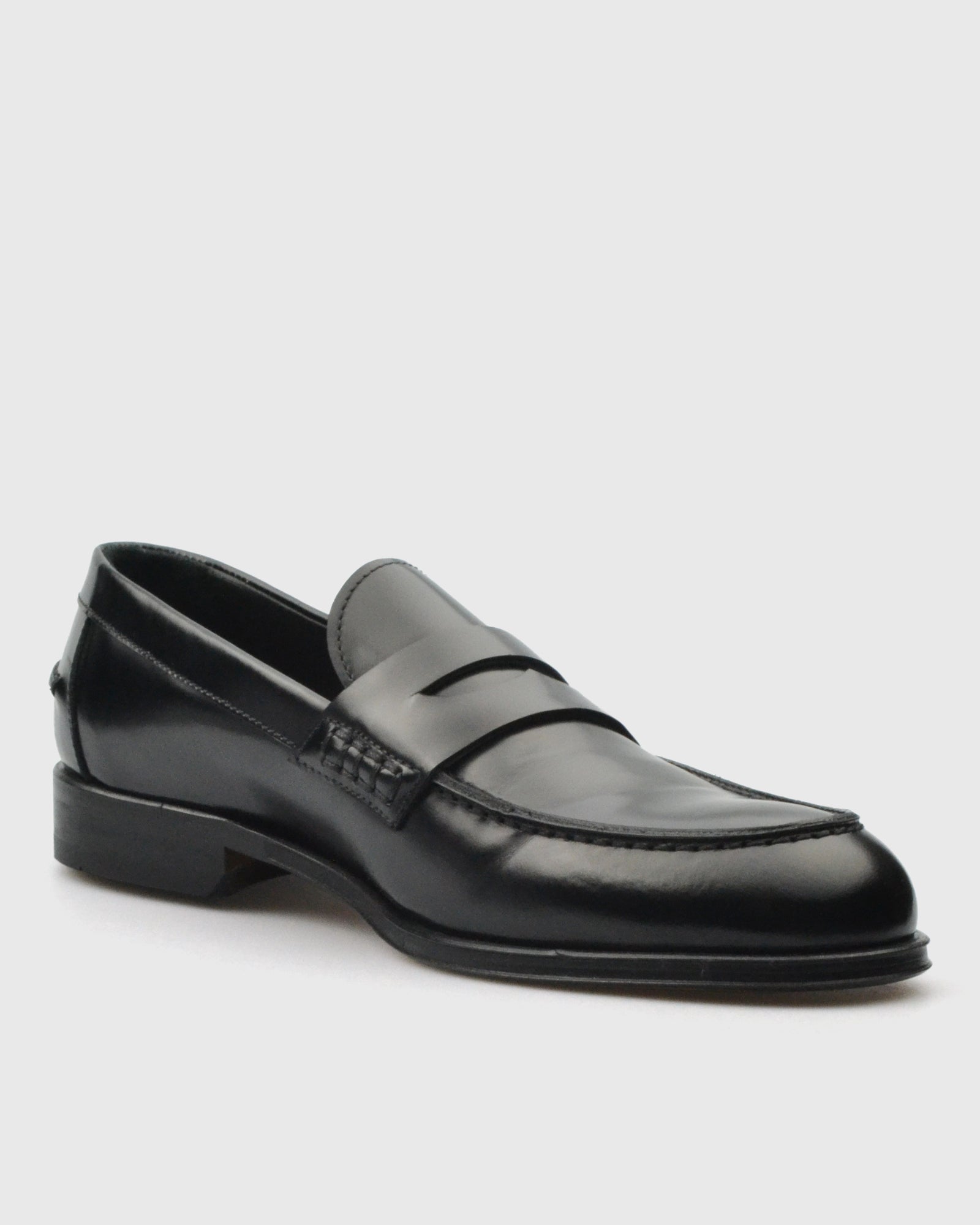 VINCENT & FRANKS W25VF BLACK HIGH-SHINE PENNY LOAFER