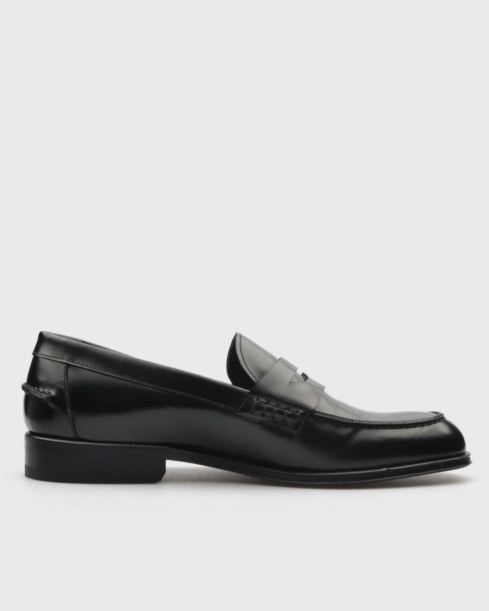 VINCENT & FRANKS W25VF BLACK HIGH-SHINE PENNY LOAFER